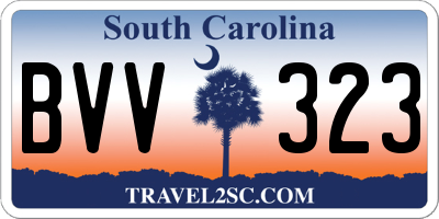 SC license plate BVV323