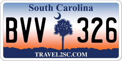 SC license plate BVV326