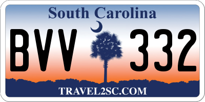 SC license plate BVV332