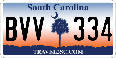 SC license plate BVV334