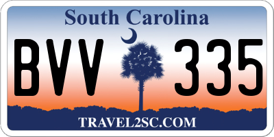 SC license plate BVV335