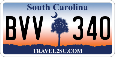 SC license plate BVV340