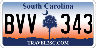 SC license plate BVV343