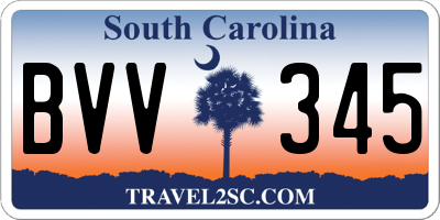 SC license plate BVV345