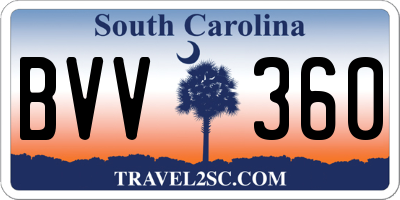 SC license plate BVV360