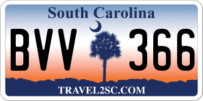 SC license plate BVV366