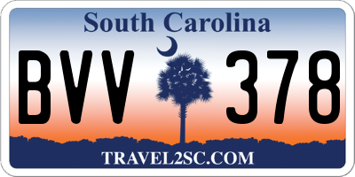 SC license plate BVV378