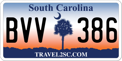 SC license plate BVV386