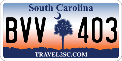 SC license plate BVV403