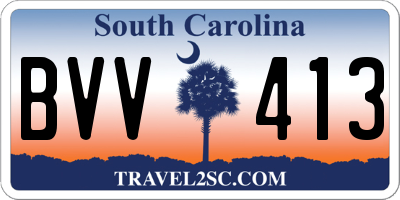 SC license plate BVV413