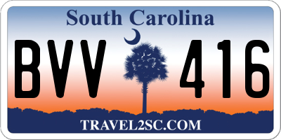 SC license plate BVV416