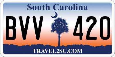 SC license plate BVV420