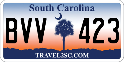 SC license plate BVV423