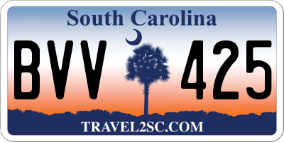 SC license plate BVV425