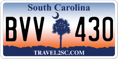 SC license plate BVV430