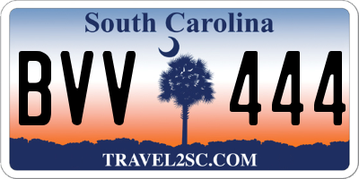 SC license plate BVV444