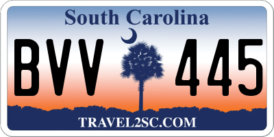 SC license plate BVV445