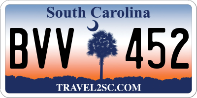 SC license plate BVV452