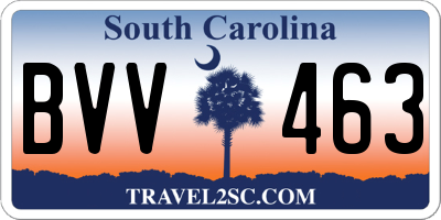 SC license plate BVV463