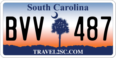 SC license plate BVV487