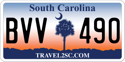 SC license plate BVV490