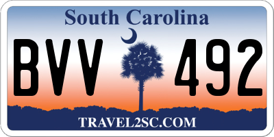SC license plate BVV492
