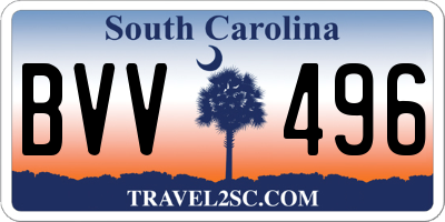 SC license plate BVV496