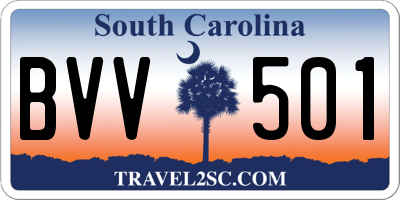 SC license plate BVV501