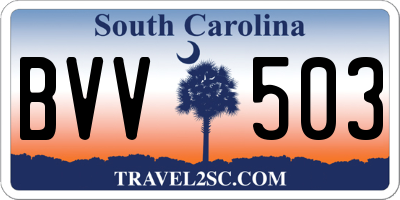 SC license plate BVV503