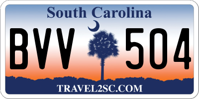 SC license plate BVV504