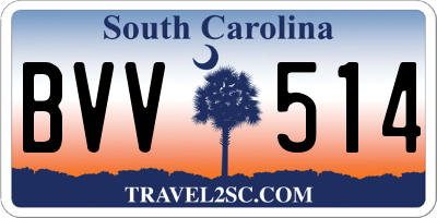 SC license plate BVV514