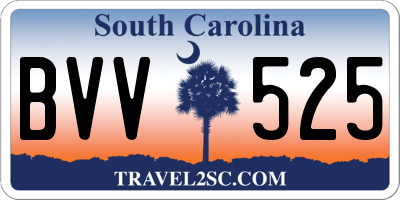 SC license plate BVV525