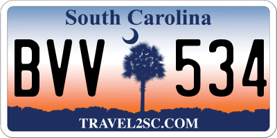 SC license plate BVV534