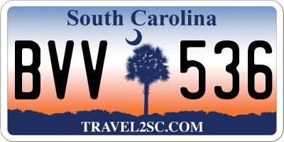 SC license plate BVV536