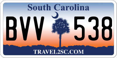 SC license plate BVV538