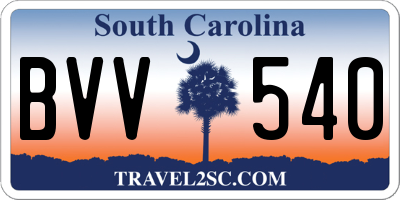 SC license plate BVV540