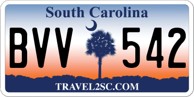SC license plate BVV542