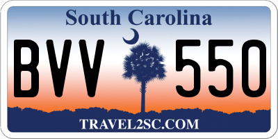 SC license plate BVV550