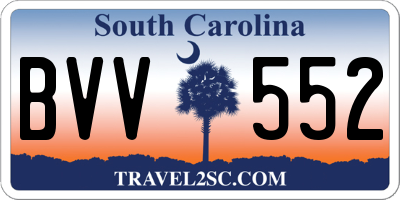 SC license plate BVV552