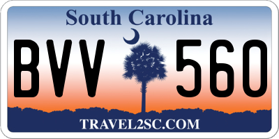 SC license plate BVV560