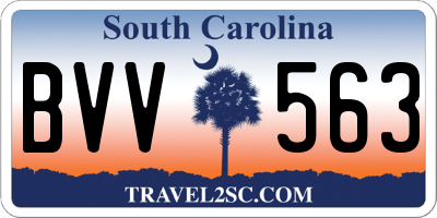 SC license plate BVV563