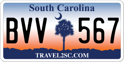 SC license plate BVV567