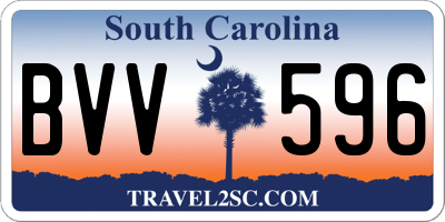SC license plate BVV596