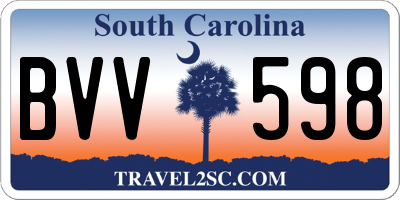 SC license plate BVV598