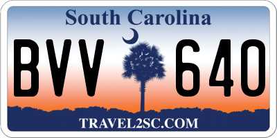 SC license plate BVV640