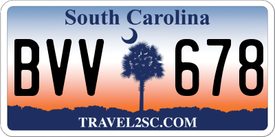 SC license plate BVV678