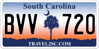 SC license plate BVV720