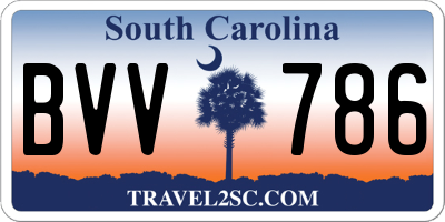 SC license plate BVV786