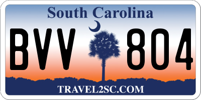 SC license plate BVV804