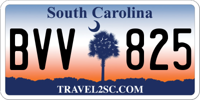 SC license plate BVV825